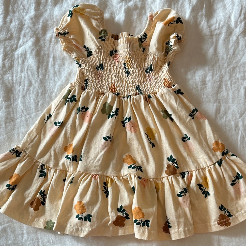 SweetHoney Cream Floral Kids Dress